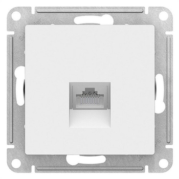 Розетка компьютерная SE AtlasDesign RJ45, белая механизм - Электрика, НВА - Выключатели и розетки - Розетки - магазин электрооборудования amperomvolt.ru